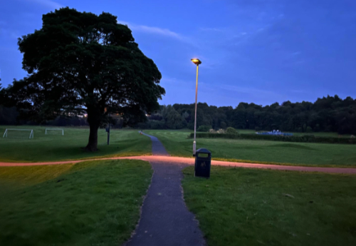 Solar lighting in Dalry Public Park
